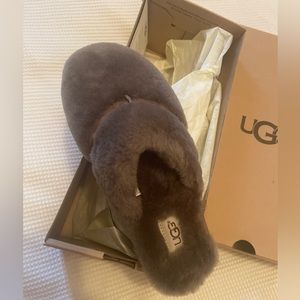 UGG Women's Plush Slide Slippers in Chocolate Brown